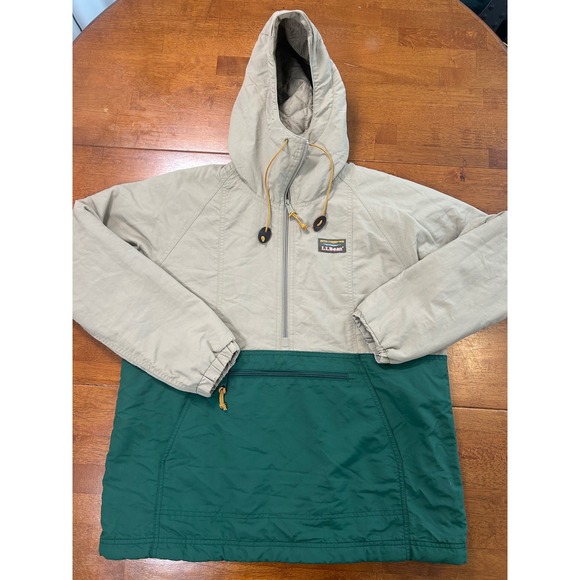 L.L. Bean Jackets & Blazers - LL Bean Anorak Jacket Women M Green Tan Mountain Classic Insulated 503930